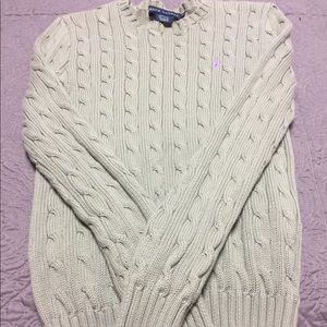 Green Ralph Lauren cable sweater. Size XS